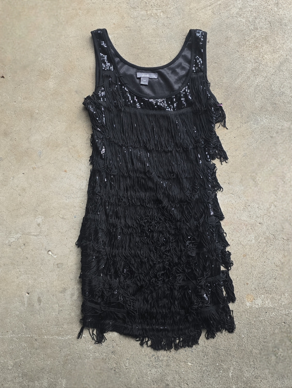 vtg y2k twenty one fringe sequin tassel flapper mini going out club dress